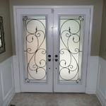 WROUGHT IRON GLASS DOOR INSERTS - STAINED GLASS DOOR INSERTS - NEWMARKET, AURORA, EAST GWILLIMBURY, SHARON, QUEENSVILE, MOUNT ALBERT, INNISFIL, GEORGINA, KING CITY, MARKHAM, RICHMOND HILL, VAUGHAN, STOUFFVILLE, SUTTON, ALLISTON, BRADFORD, BARRIE, ORILLIA, TOTTENHAM, SCHOMBERG, NOBELTON, BOLTON