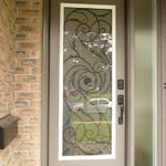 WROUGHT IRON GLASS DOOR INSERTS - STAINED GLASS DOOR INSERTS - NEWMARKET, AURORA, EAST GWILLIMBURY, SHARON, QUEENSVILE, MOUNT ALBERT, INNISFIL, GEORGINA, KING CITY, MARKHAM, RICHMOND HILL, VAUGHAN, STOUFFVILLE, SUTTON, ALLISTON, BRADFORD, BARRIE, ORILLIA, TOTTENHAM, SCHOMBERG, NOBELTON, BOLTON