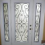 WROUGHT IRON GLASS DOOR INSERTS & STAINED EXTERIOR GLASS DOOR INSERTS - INNISFIL GLASS DOOR INSERTS. SHOWROOM IN NEWMARKET ONTARIO, SERVING YORK REGION AND GTA. SALES AND INSTALLATION. FRONT ENTRY GLASS DOOR INSERTS. WROUGHT IRON AND STAINED GLASS