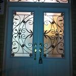 WROUGHT IRON GLASS DOOR INSERTS & STAINED GLASS DOOR INSERTS - AURORA, NEWMARKET, RICHMOND HILL, MARKHAM, OAK RIDGES, UXBRIDGE, STOUFFVILLE, HOLLAND LANDING, SHARON, EAST GWILLIMBURY, TOTTENHAM, ALLISTON, BARRIE, YORK REGION, SALES & INSTALLATION. SHOWROOM IN NEWMARKET.