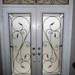 WROUGHT IRON GLASS DOOR INSERTS - NEWMARKET, AURORA, EAST GWILLIMBURY, SHARON, QUEENSVILLE, MOUNT ALBERT, MARKHAM, RICHMOND HILL, VAUGHAN, SUTTON,  BRADFORD, NOBELTON, BOLTON, ORANGEVILLE, MAPLE