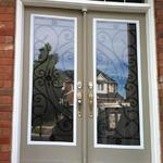 WROUGHT IRON GLASS DOOR INSERTS & STAINED GLASS DOOR INSERTS - AURORA, NEWMARKET, RICHMOND HILL, MARKHAM, OAK RIDGES, UXBRIDGE, STOUFFVILLE, HOLLAND LANDING, SHARON, EAST GWILLIMBURY, TOTTENHAM, ALLISTON, BARRIE, YORK REGION, SALES & INSTALLATION. SHOWROOM IN NEWMARKET.